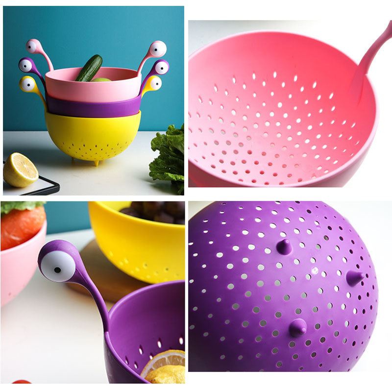 Big Eyes Plastic Fruit Basket Multifunction Vegetable Drain Basket