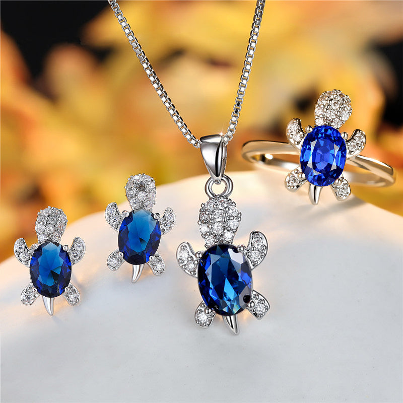 Fashion Oval Zircon Pendant Turtle Shape Necklaces