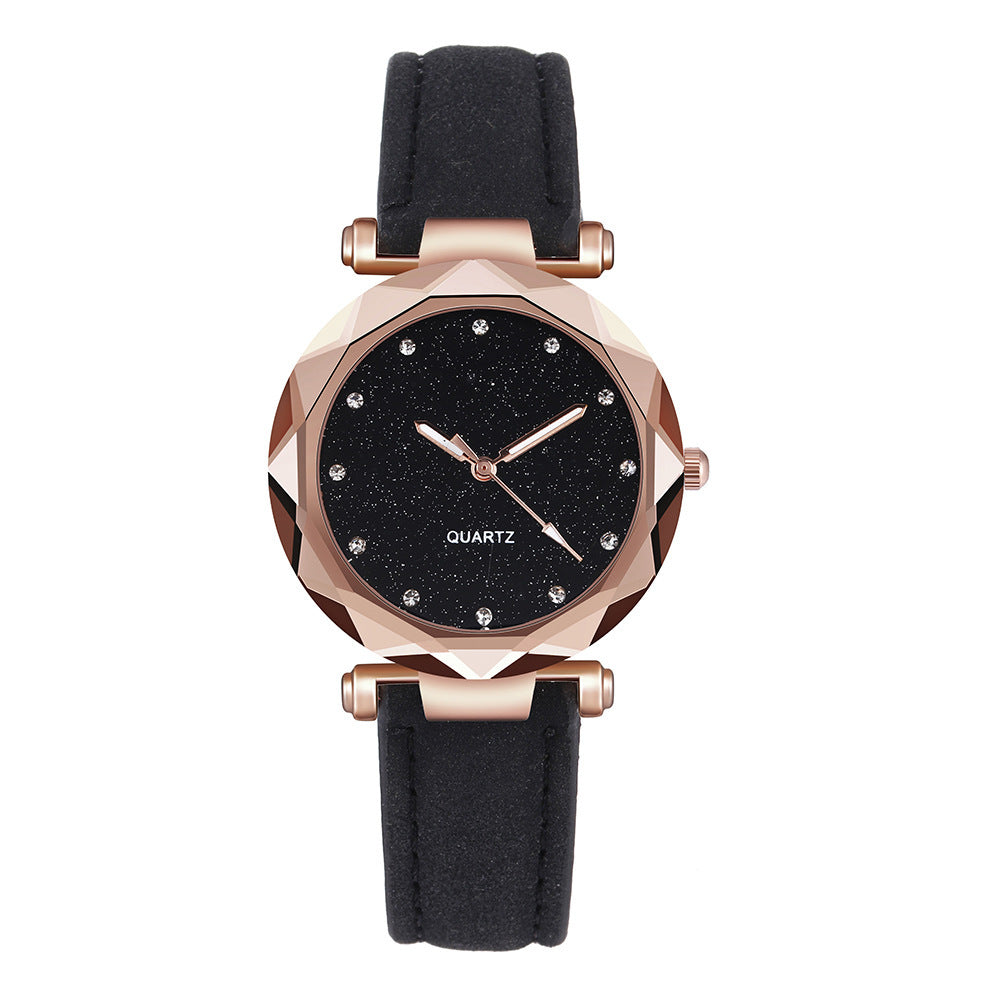 Casual Women Romantic Starry Sky Wrist Watch Leather