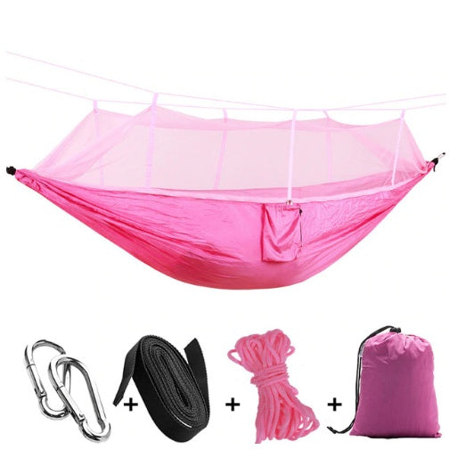 Outdoor Parachute Cloth Hammock Couble with Mosquito Net