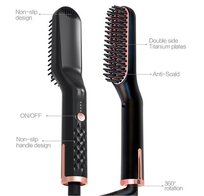 Multifunctional Electric Straightening Hair Comb Fast Irons Auto Straight Beard Brush