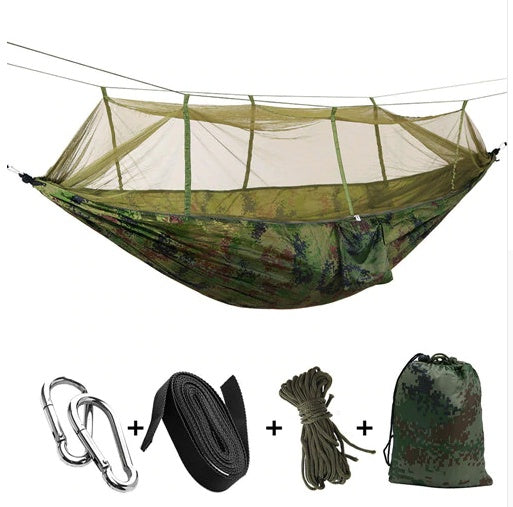 Outdoor Parachute Cloth Hammock Couble with Mosquito Net