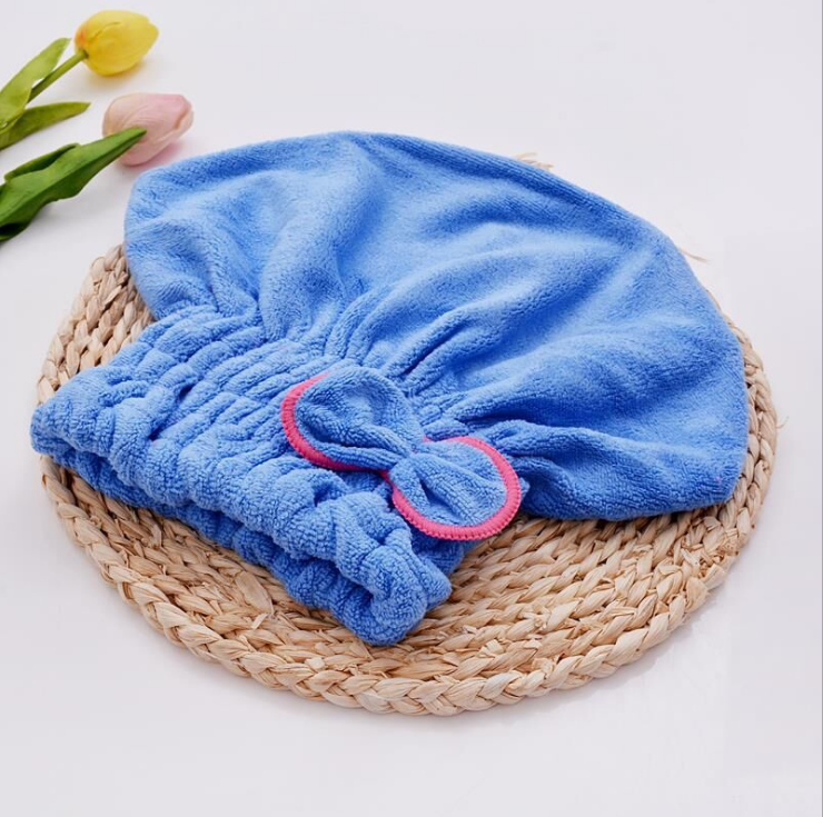 High Density Coral Fleece Microfiber Shower Cap