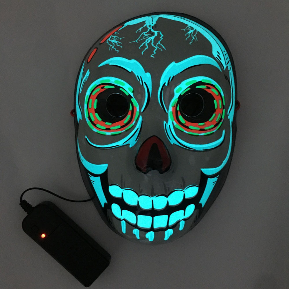 LED Mask Luminous Glowing Halloween Party Mask Neon EL Mask Halloween Cosplay Mask