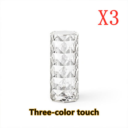 Nordic Crystal Lamp USB Table Lamps Bedroom Touch Dimming