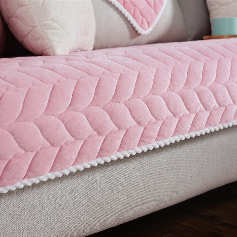 Thicken Plush Quilted Sofa Towel Universal Sectional Sofa Cover