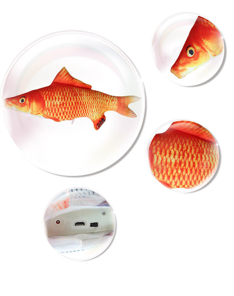 Fish Plush Catnip Pet Toy That Emulates The Beating Fish