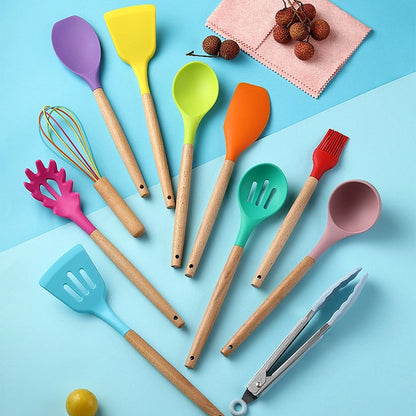 Silicone Kitchenware Cooking Utensils Set Heat Resistant Kitchen