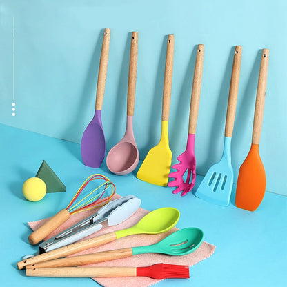 Silicone Kitchenware Cooking Utensils Set Heat Resistant Kitchen