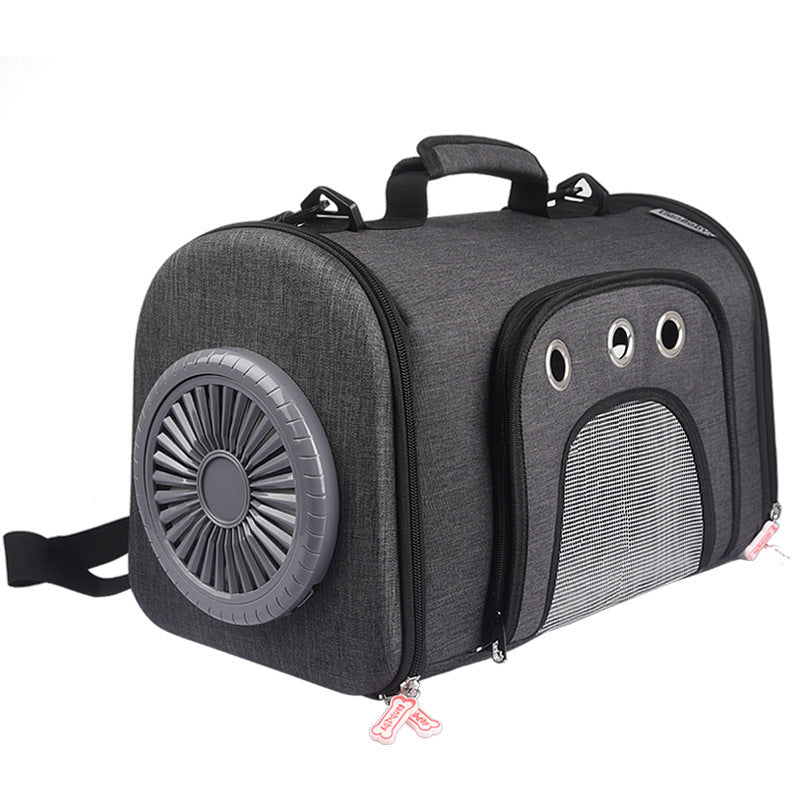 Pet Out Bag With Fan Side Mesh Ventilation