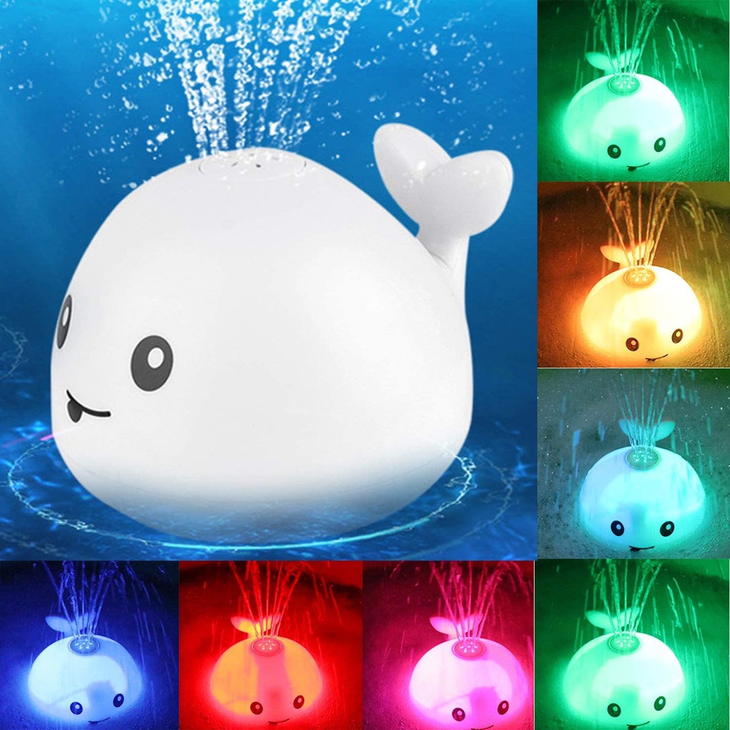 Baby Cute Cartoon Whale Floating Spraying Water Bath