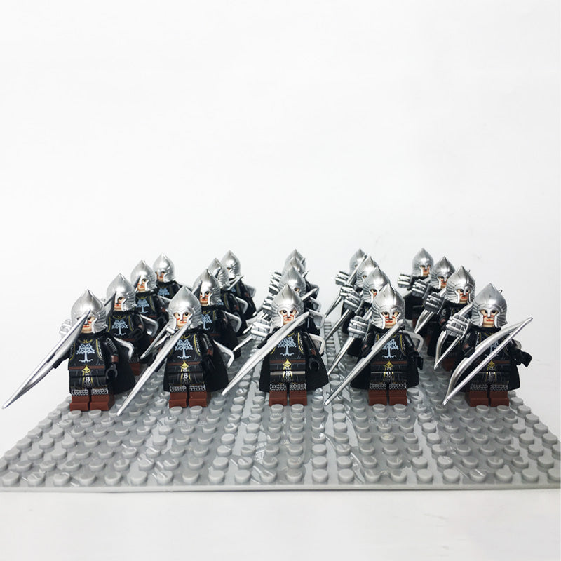 Medieval Lord of the Rings Gondor Soldier Blue Lion Castle Building Block Minifigures