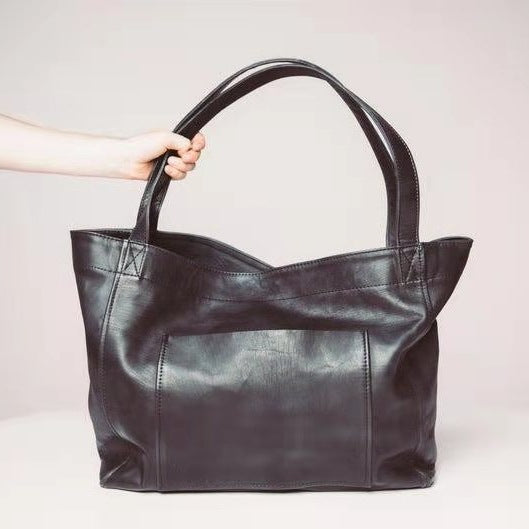 Soft Leather Large Capacity One-shoulder Tote Bag