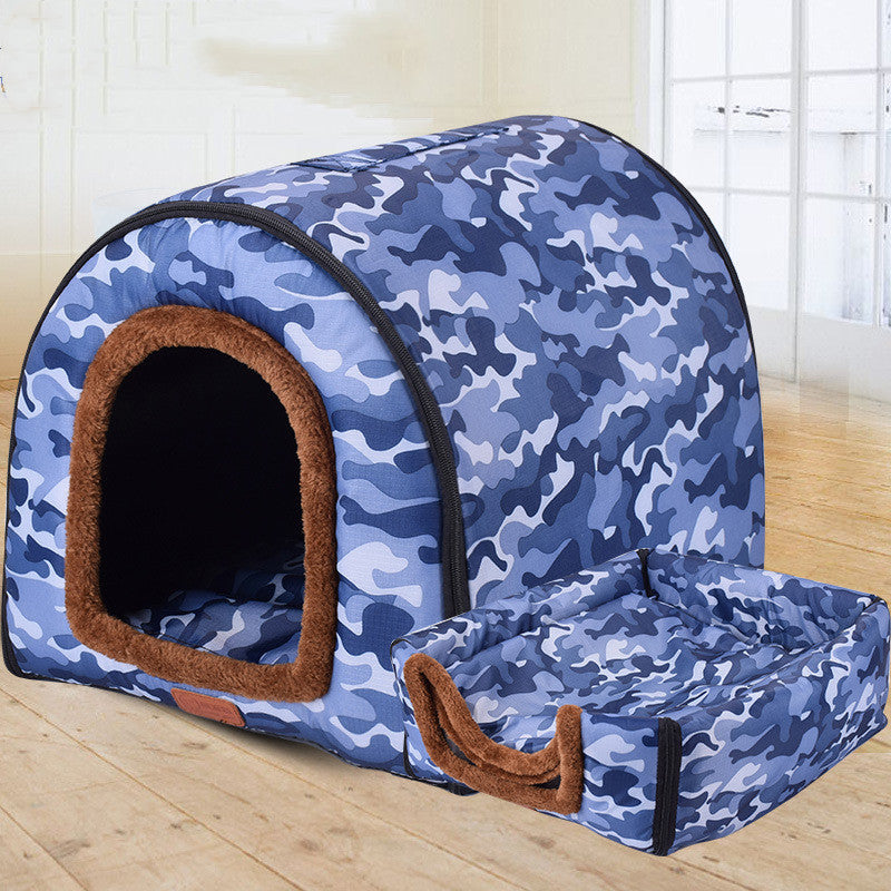 Pet Big Dog House Fully Removable And Washable Pet Kennel Cylinder Portable Dog House Golden Retriever Kennel