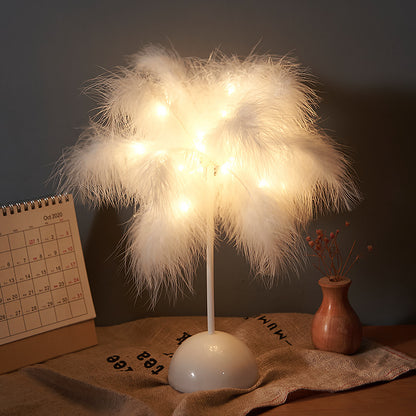 Feather Lamp Nordic Desk Lamp European-Style Feather Lamp