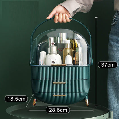Dust-Proof Large-Capacity Clamshell Cosmetic Storage Box