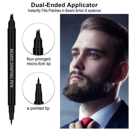 New Two-in-one Four-pronged Tip Men's Beard Pen Beard Style