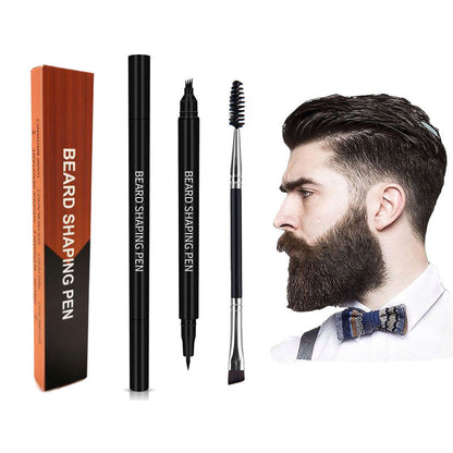 New Two-in-one Four-pronged Tip Men's Beard Pen Beard Style