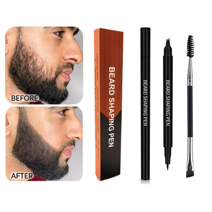 New Two-in-one Four-pronged Tip Men's Beard Pen Beard Style