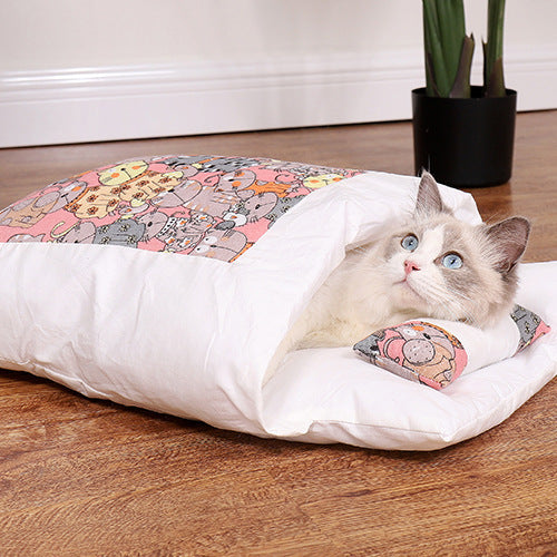 Cat Sleeping Bag Fairy Cat Litter Wind Semi-Closed Kennel