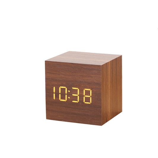 Alarm Clock LED Wooden Watch Table Digital Despertador Electronic Desktop