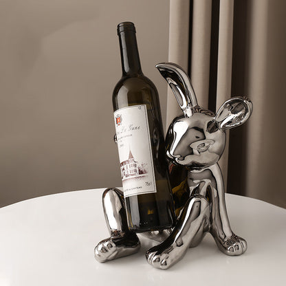 Nordic Light Luxury Cute Rabbit Wine Rack Set Wine Cabinet