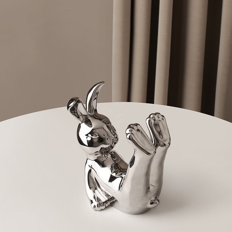 Nordic Light Luxury Cute Rabbit Wine Rack Set Wine Cabinet
