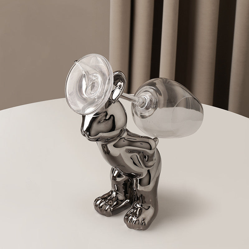 Nordic Light Luxury Cute Rabbit Wine Rack Set Wine Cabinet