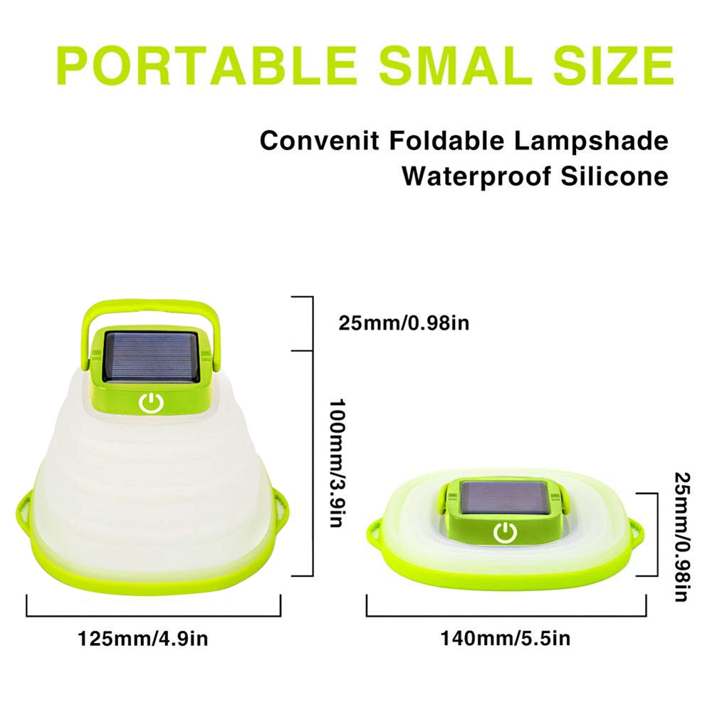 Collapsible Camping Light IP68 Waterproof Solar Foldable Lantern Solar