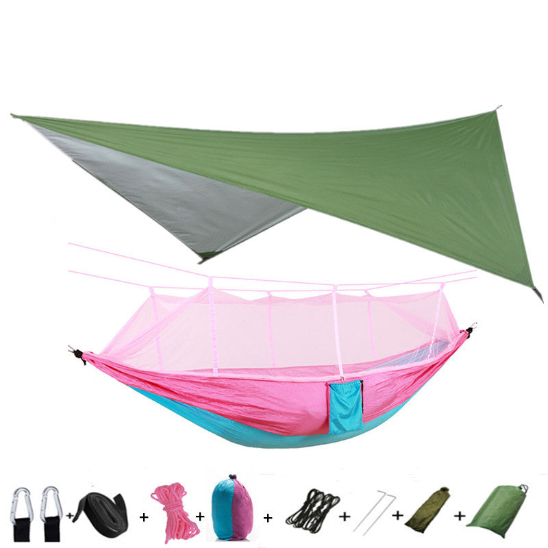 Outdoor Parachute Cloth Hammock Couble with Mosquito Net