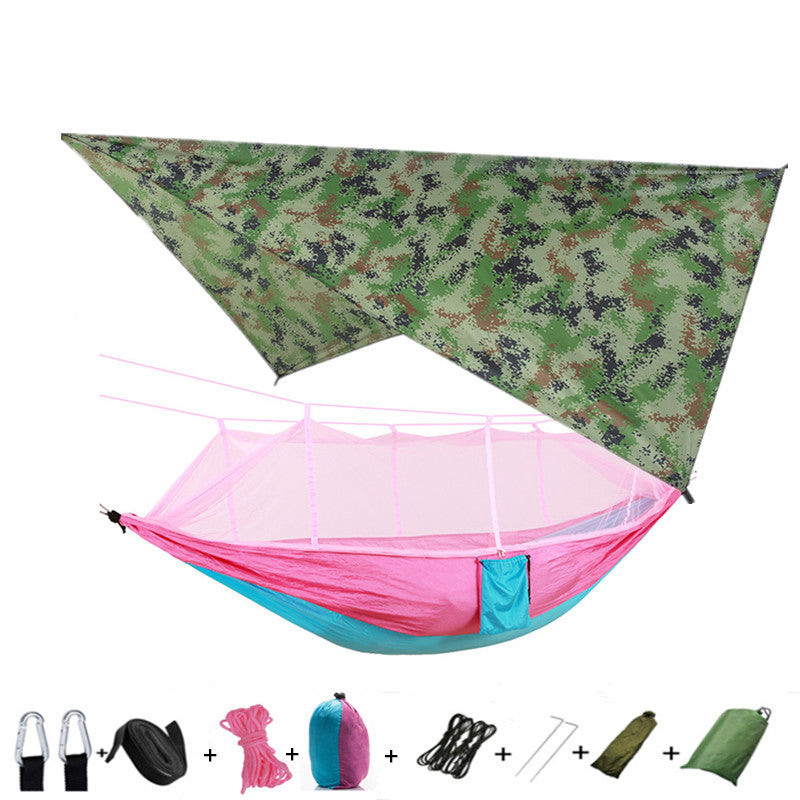 Outdoor Parachute Cloth Hammock Couble with Mosquito Net