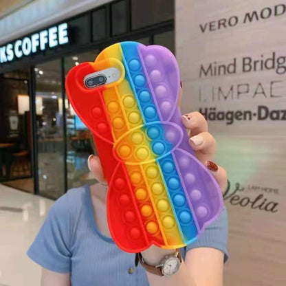 Reliver Stress Toys Push It Bubble Phone Case Color Bow Finger Pressure