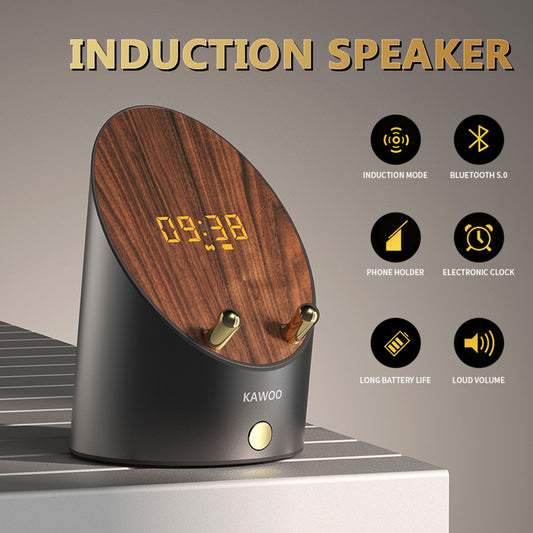﻿Wooden Speaker Smart Induction Speaker Phone Holder