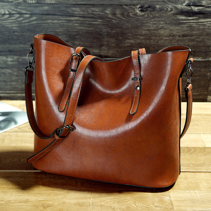 Simple Oil Wax Leather Messenger Shoulder Bags