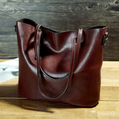 Simple Oil Wax Leather Messenger Shoulder Bags