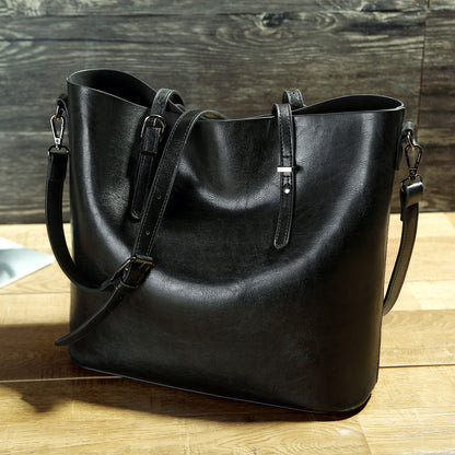 Simple Oil Wax Leather Messenger Shoulder Bags