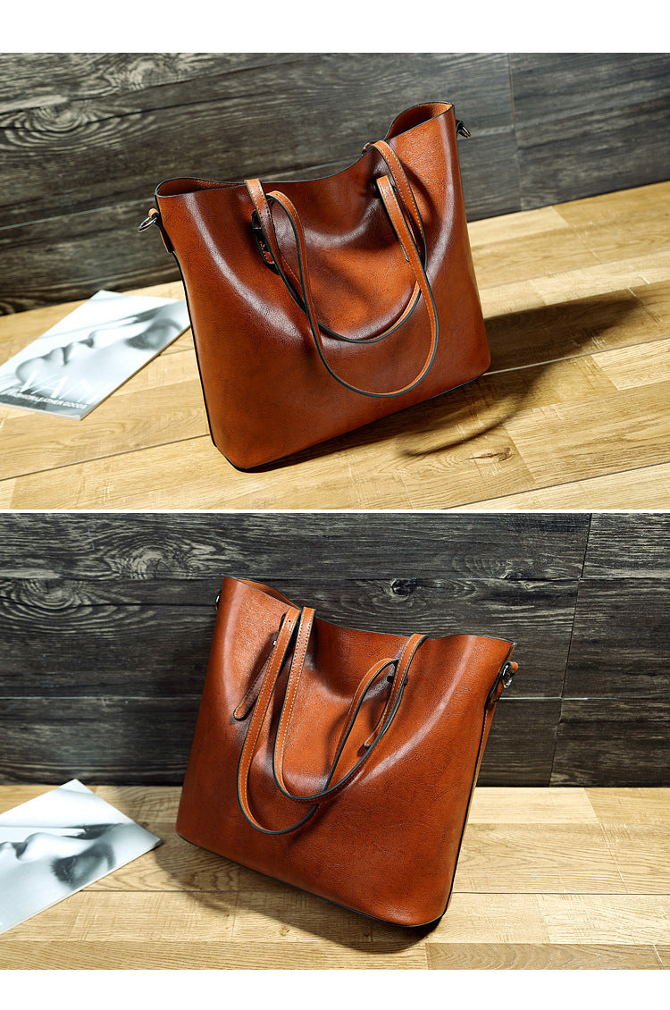 Simple Oil Wax Leather Messenger Shoulder Bags
