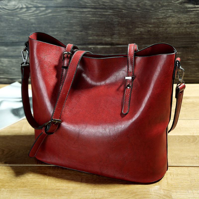Simple Oil Wax Leather Messenger Shoulder Bags