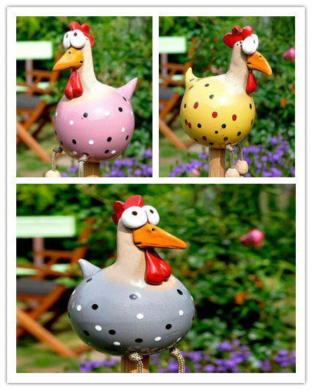 Yard Art Decor Chicken Garden Lawn Plug Hen Rooster Ornaments