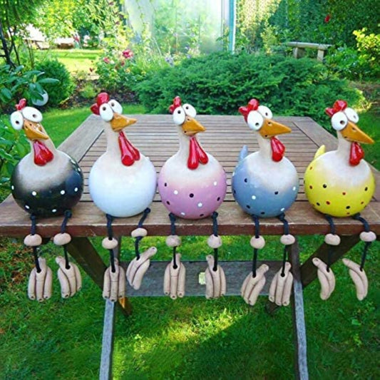 Yard Art Decor Chicken Garden Lawn Plug Hen Rooster Ornaments