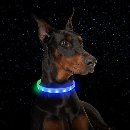 Flash Collar For Dogs USB Charging Anti-Lost Silicone Necklace Pet Products