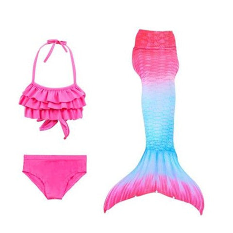 Girls Mermaid Tail Cosplay Swimsuit The Little Mermaid Costume Bathing Suit
