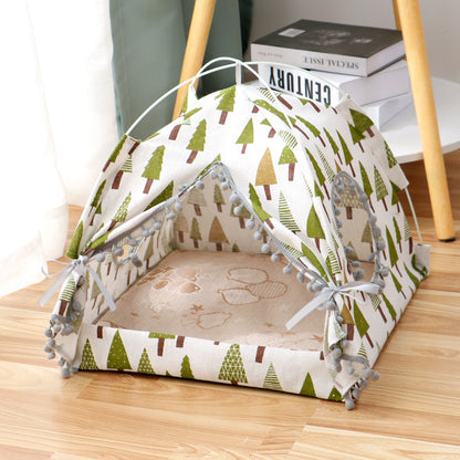 Cat Tent House Enclosed Pet Bed