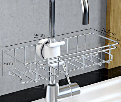 Stainless Steel Sink Storage Rack Kitchen Bathroom Faucet