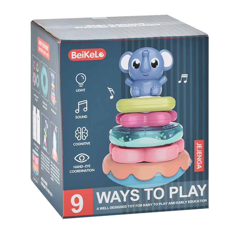 Little Elephant Jenga Early Education Enlightenment Lighting And Sound Effects
