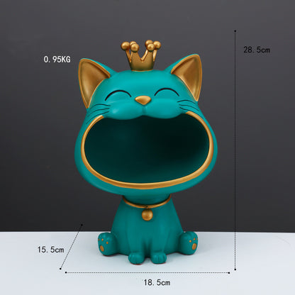 Modern Creative Lucky Cat Living Room Coffee Table Entrance Key Storage Tray