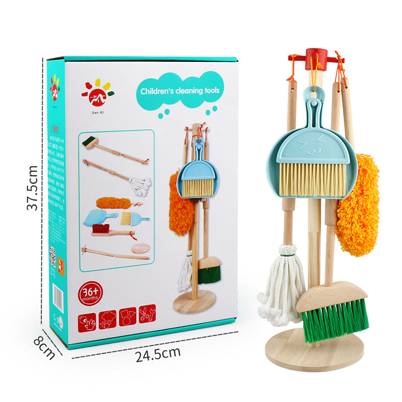 Wooden Simulation Play House Cleaning Kit
