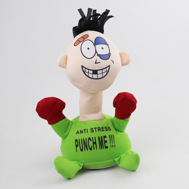 Funny Children Boxing Toys Punch Me Electric Plush Toys Creative Vent Screaming Doll
