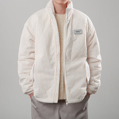 Winter Corduroy Cotton-padded Coat Warm Stand Collar