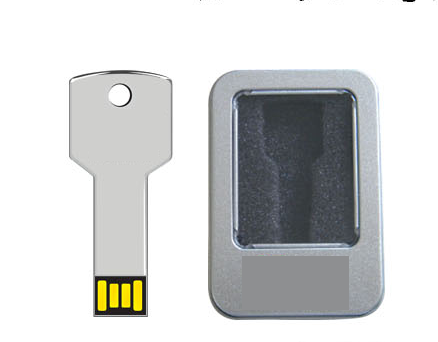 The supply of tin metal key U disk laser logo custom gift USB key flash memory bank